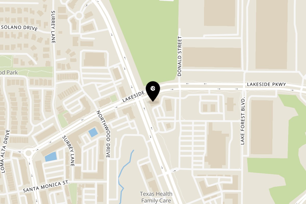 Map showing the location of Los Caminos on 880 International Pkwy in Flower Mound